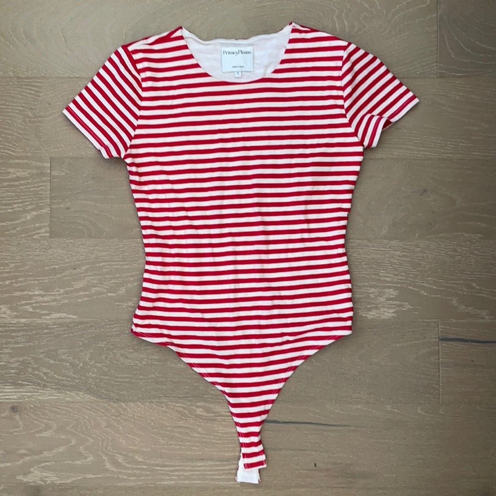 Great condition Privacy Please striped body suit